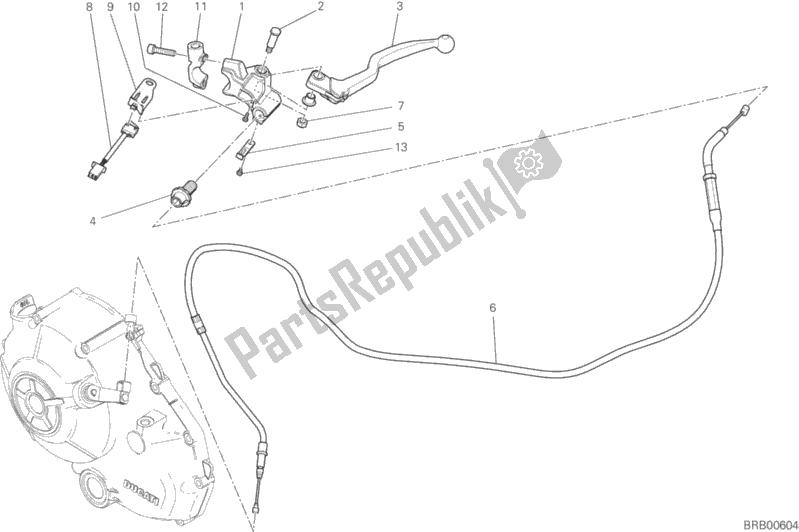 Toutes les pièces pour le Commande D'embrayage du Ducati Monster 797 Plus Thailand 2019